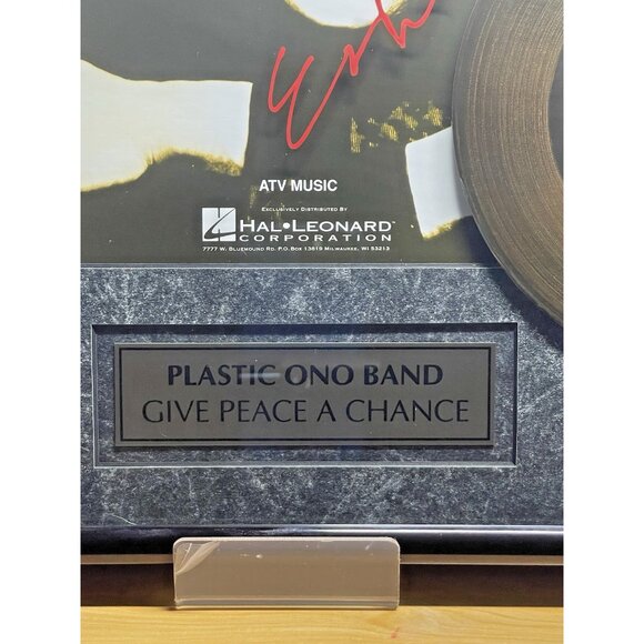 1995 JOHN LENNON PLASTIC ONO BAND GIVE PEACE A CHANCE 24K GOLD LTD ED 1599/5000 - Picture 7 of 11
